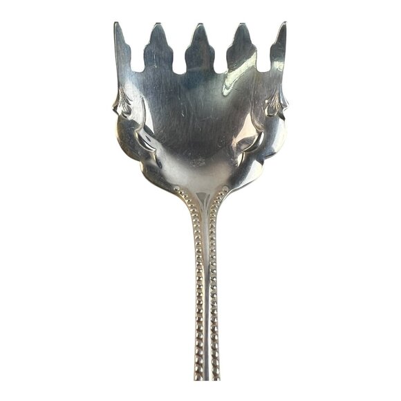 Antique Rose York Rose Silverplate Beef Fork by EHH Smith / National Silver Co - Picture 3 of 8